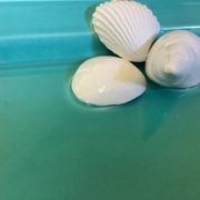 Shell-shaped bowl turquoise blue Italy