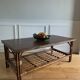 Vintage brown bamboo living room coffee table