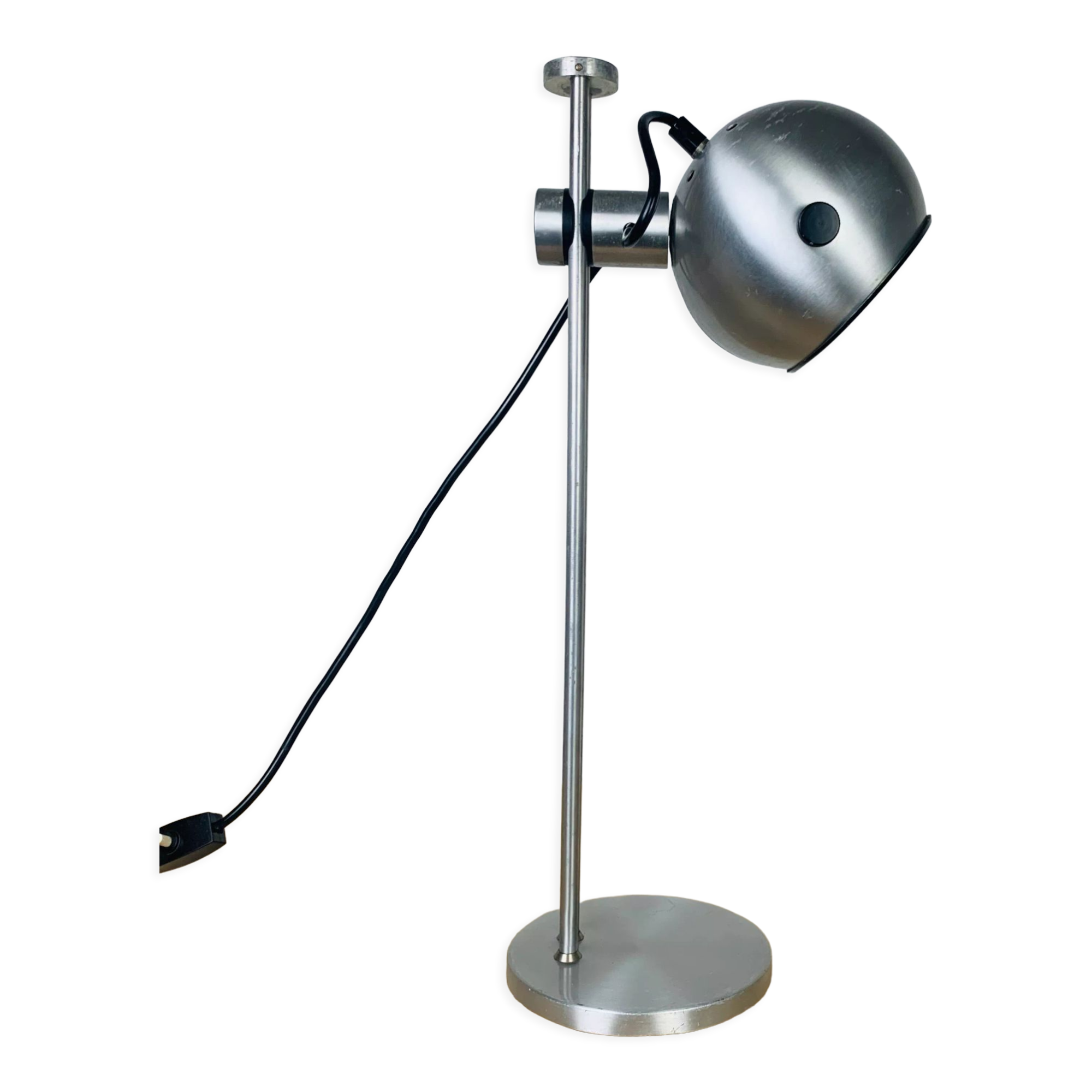 Spot lamp eyeball brushed aluminum 70s