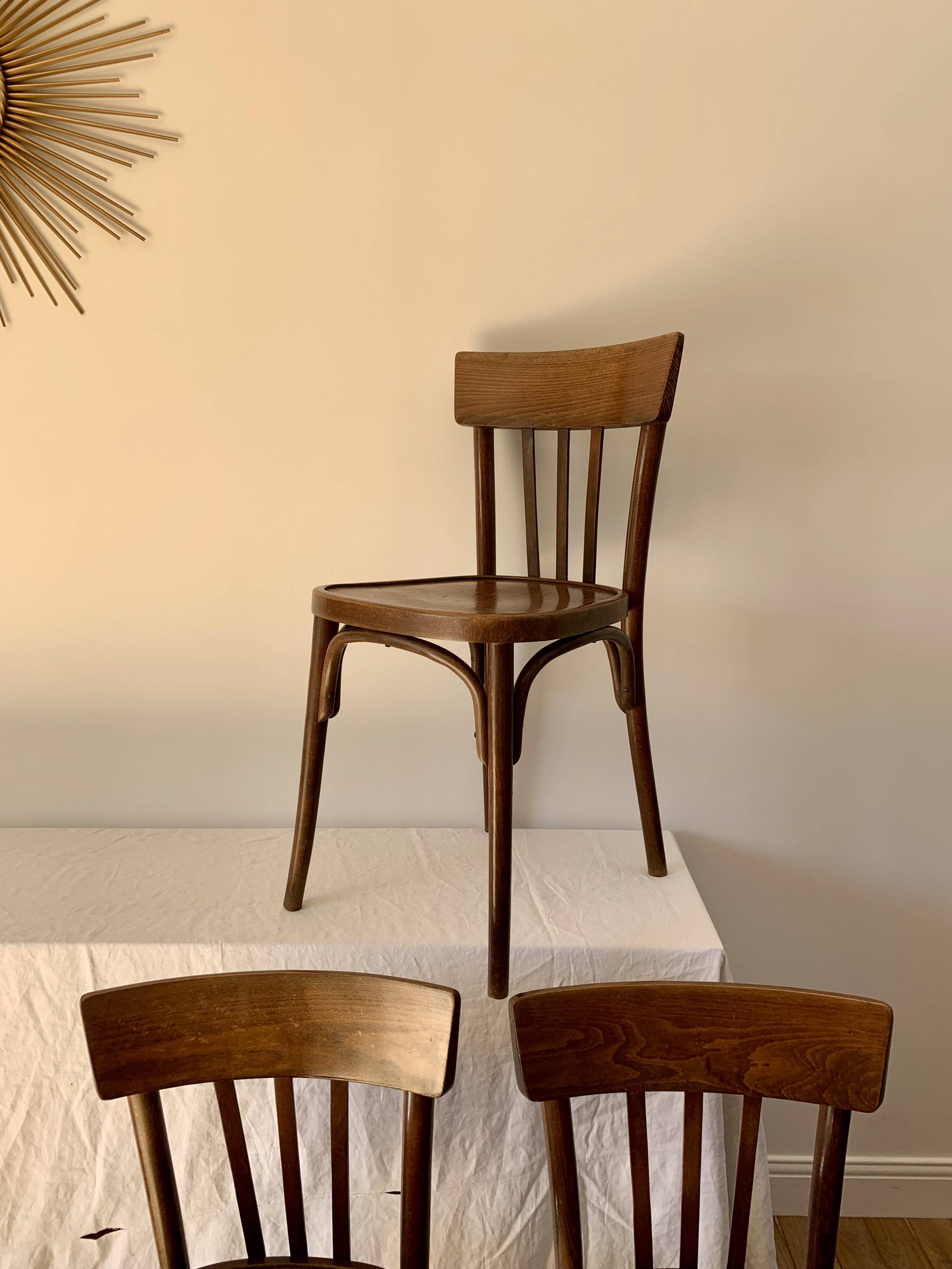 set of 6 bentwood bistro chairs from the 1950s