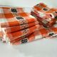 Tablecloth and 14 napkins – orange – 60s-70s – bistro pop style
