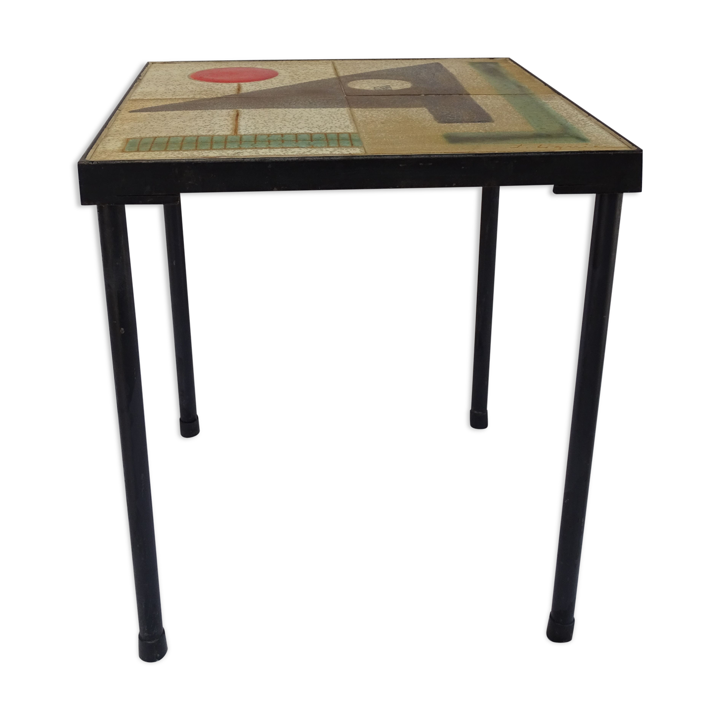 Side table in earthenware signed by Jacques Lignier, Vallauris, 1960