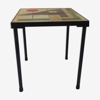 Side table in earthenware signed by Jacques Lignier, Vallauris, 1960