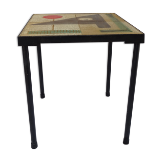 Side table in earthenware signed by Jacques Lignier, Vallauris, 1960