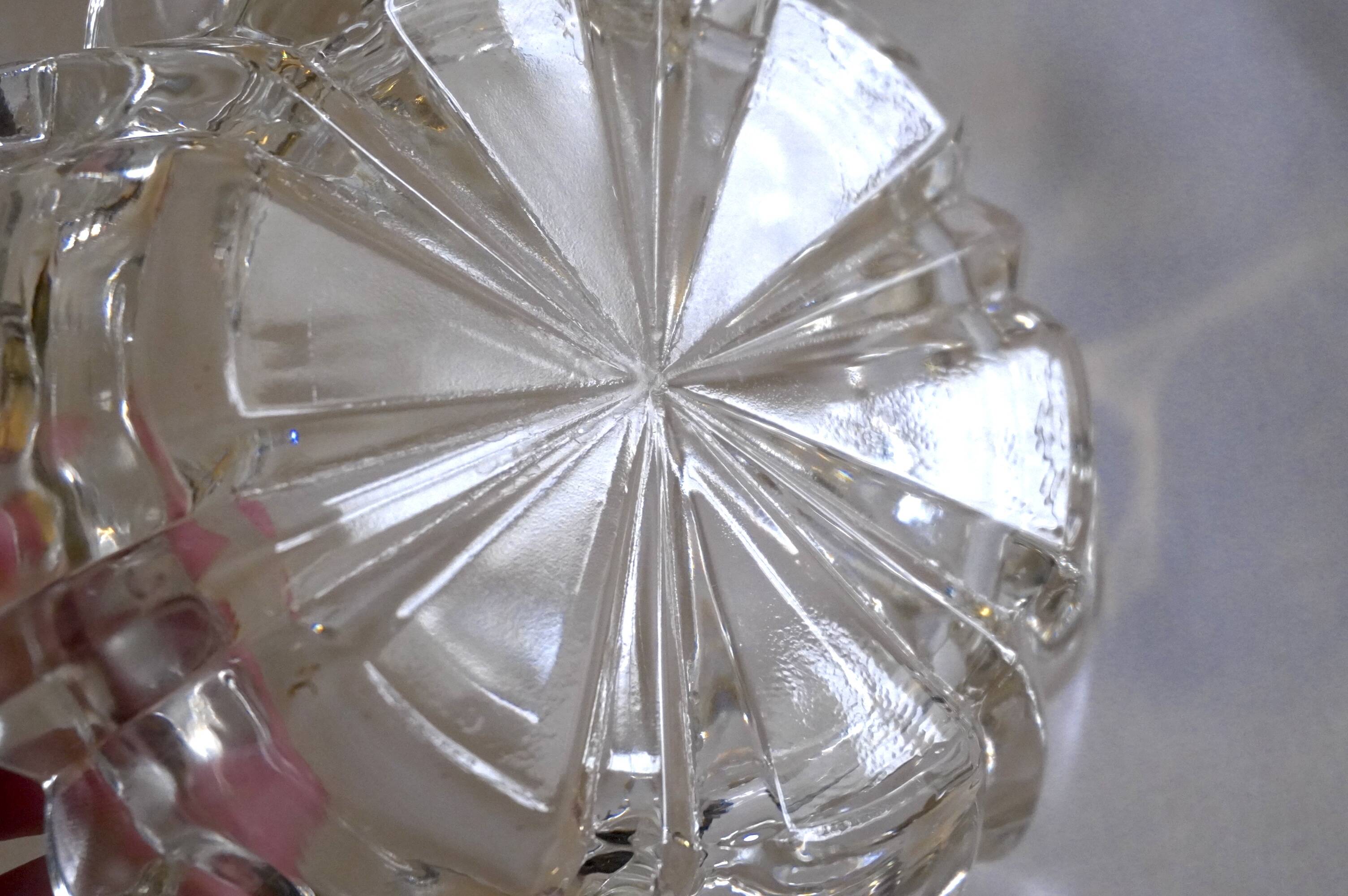 Set of 2 crystal ashtrays / pocket trays from Reims