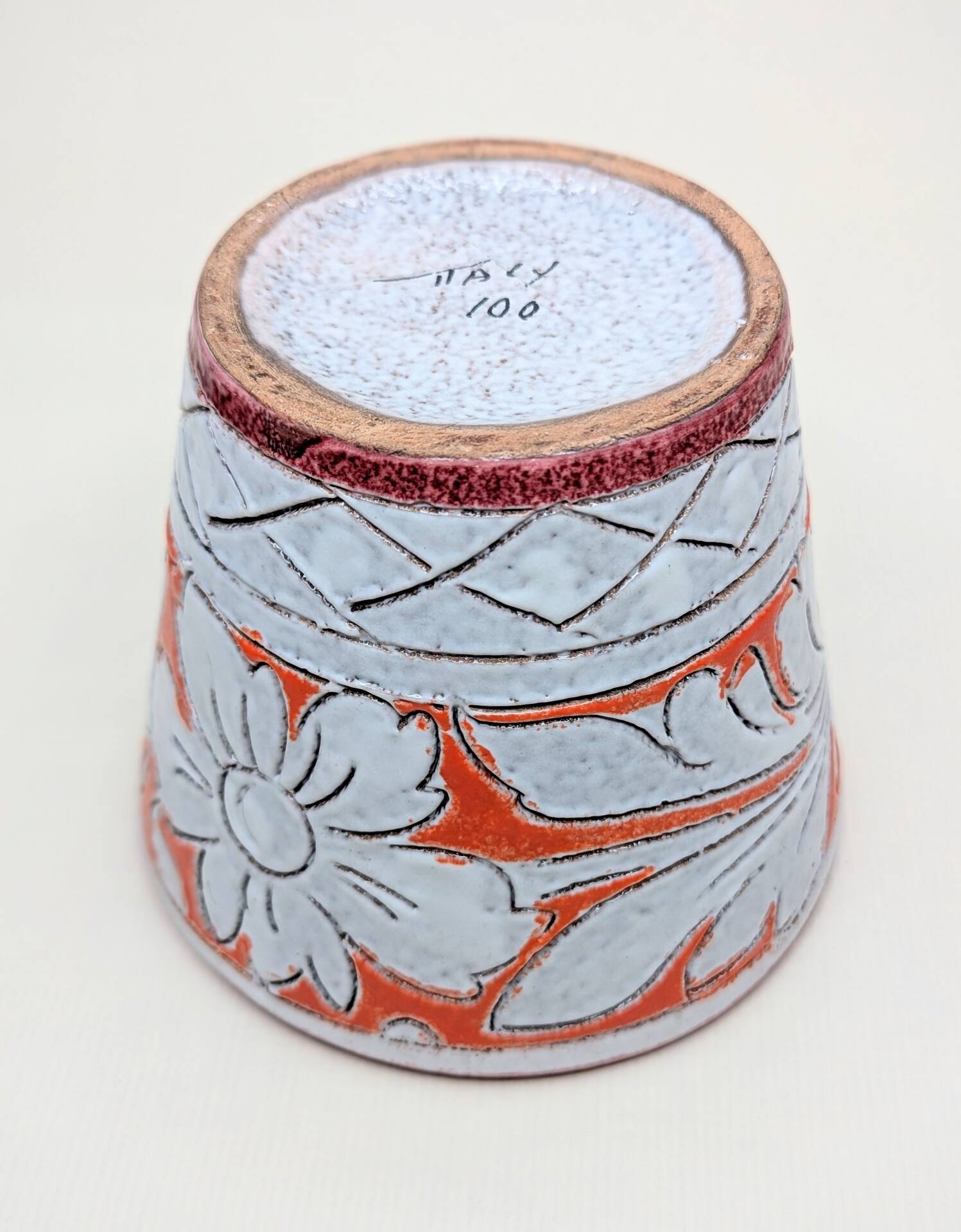 Vintage Fratellini Fanciullacci orange cache-pot