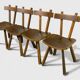 Rare set of 4 brutalist chairs - vintage 1950