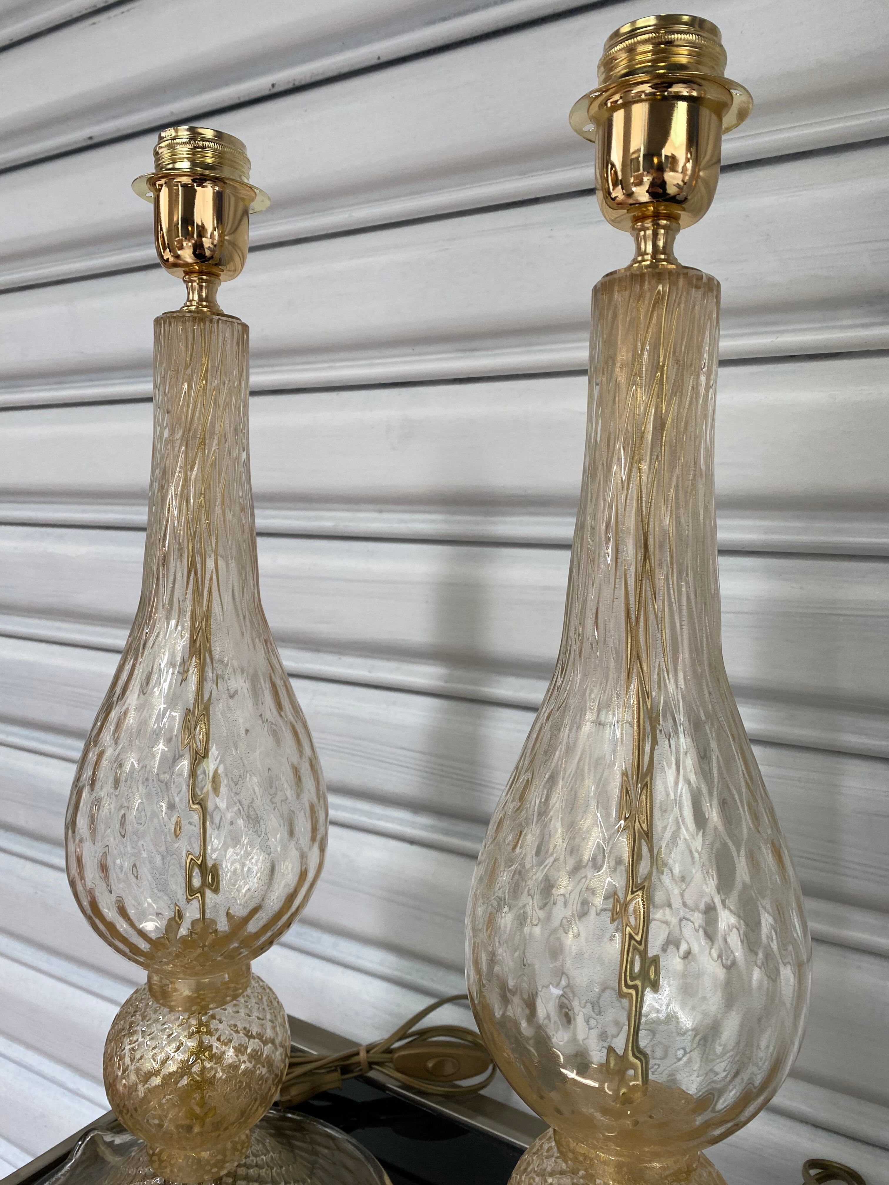 Pair of lamp legs Alberto Dona - Murano - 70s