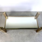 Table basse vintage en plaqué or 23 carats par Belgochrom, années 1970