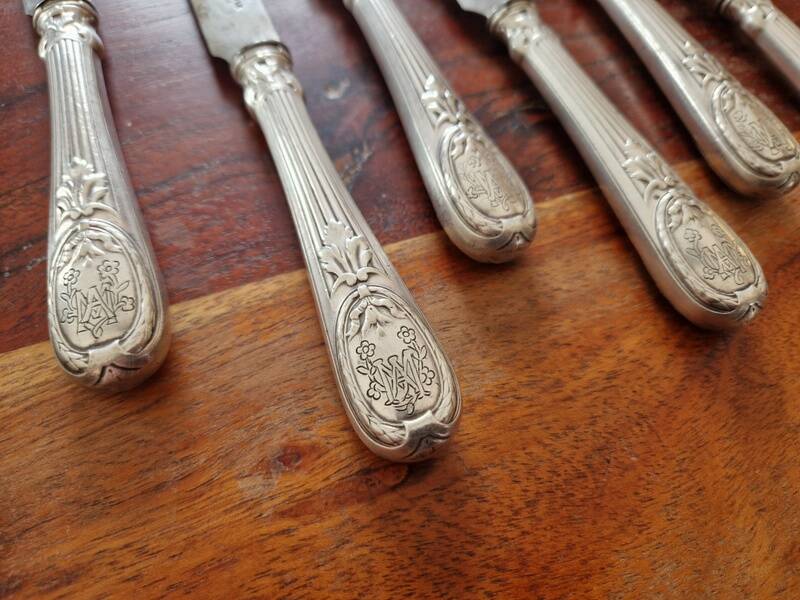 Christofle - Set of 12 dessert knives model Trianon in metal