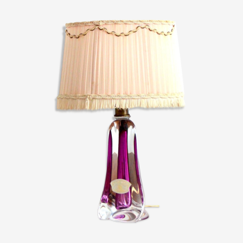 Lampe de table en cristal Val St-Lambert Belgique vintage 1960