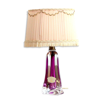 Crystal Table Lamp Val St-Lambert Belgium Vintage 1960