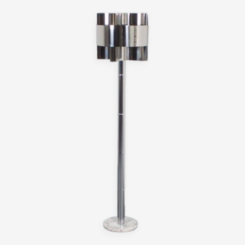 1970s Chrome and Marble Floor Lamp