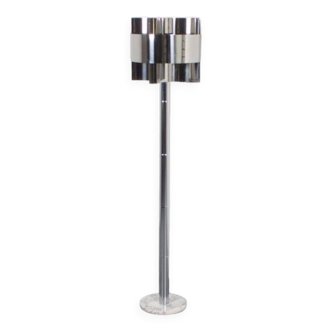 1970s Chrome and Marble Floor Lamp