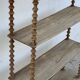 Large 19th-century turned wood wall shelf, stripped.