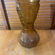Ancient empoli vase moulded glass orange amber vine decor vintage #e558