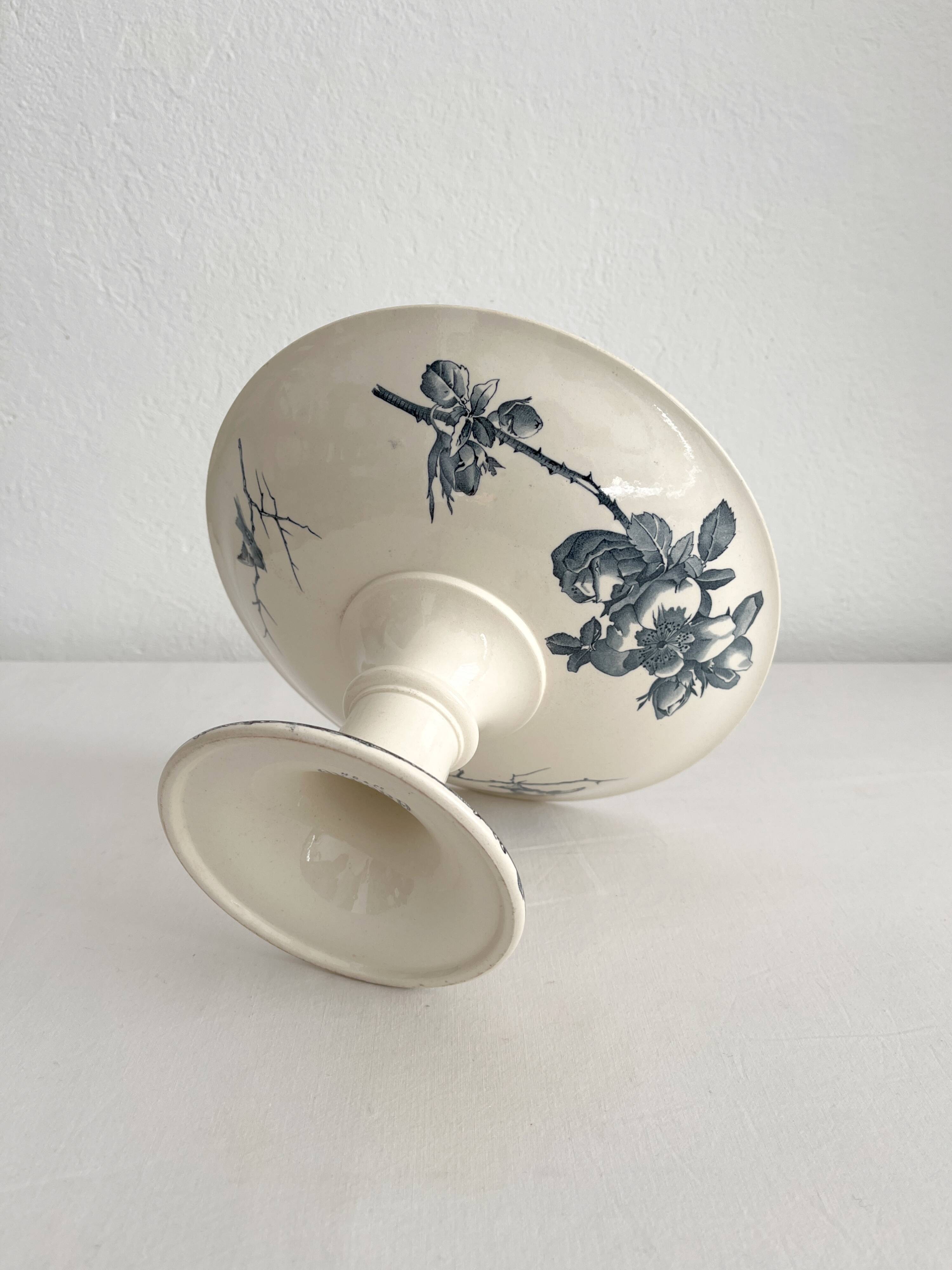 Earthenware compote "Oxford" Choisy le Roi