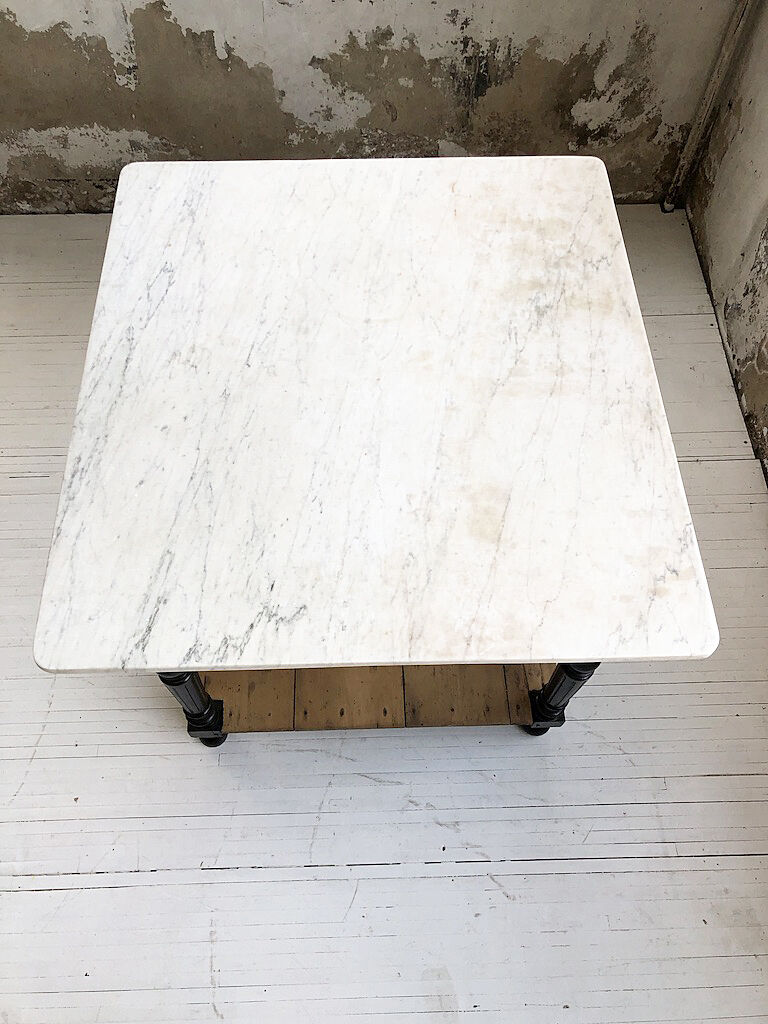Butcher's table work central island marble