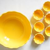 Set de saladier & 6 coquetiers jaune d 'or Afibel