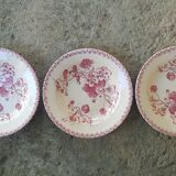 Set of 3 plates in Iron Earth Gien model Capucines