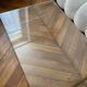 Vintage coffee table in curved corrugated tempered glass minimalist design