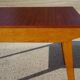 Table vintage en bois avec pieds compas