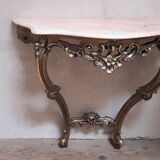 Gilded wooden console marble Louis XV style