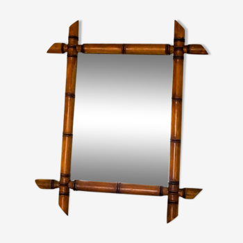 Miroir bois façon bambou années 30/40 38x45cm