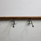 Portemanteau mural art déco en fonte d'aluminium et bois, 4 patères, 96 cm