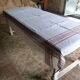 Old tablecloth 1920/1930 linen beige diamonds and red and green stripes + towels