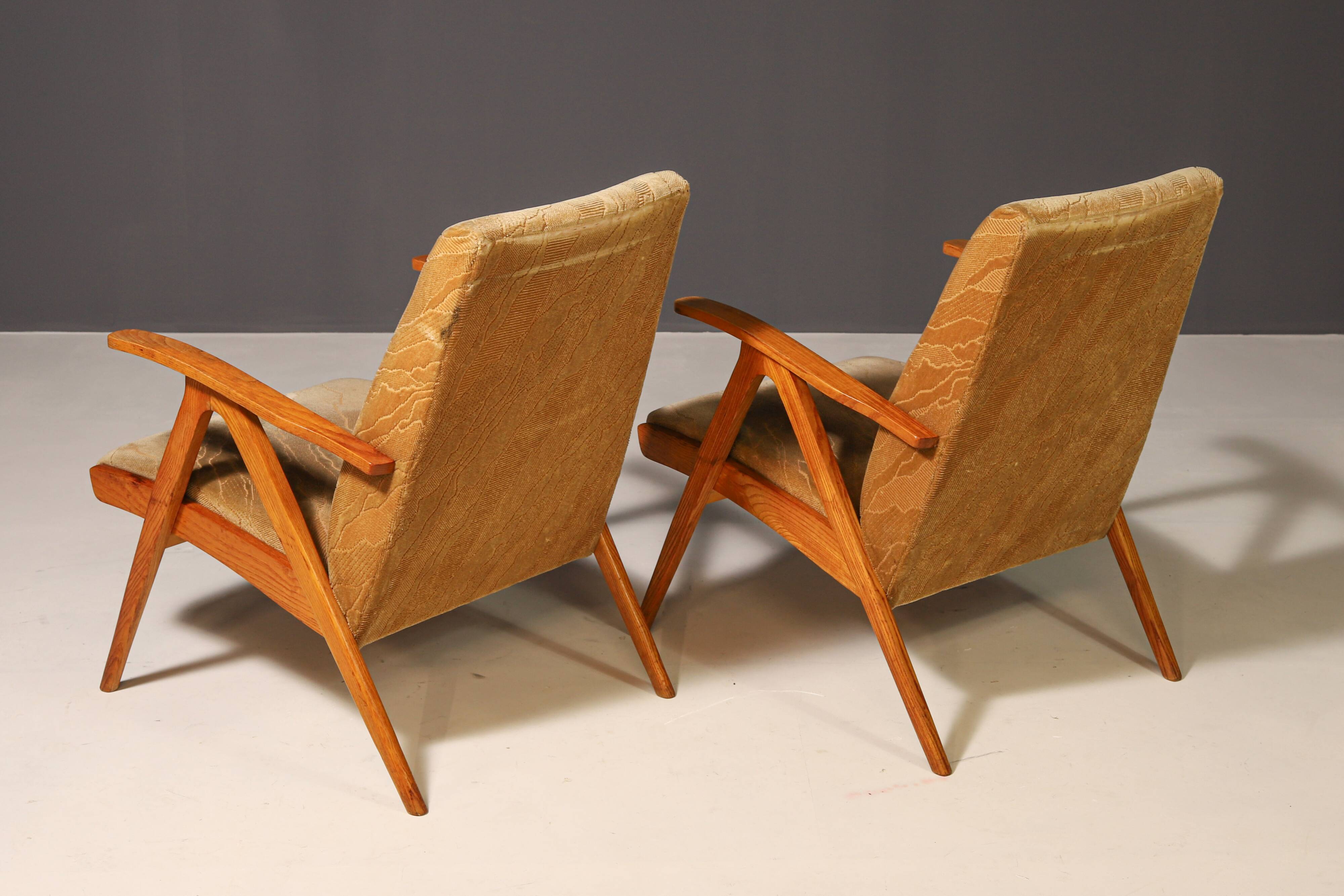 Pair of Czechoslovak armchairs, 1960's