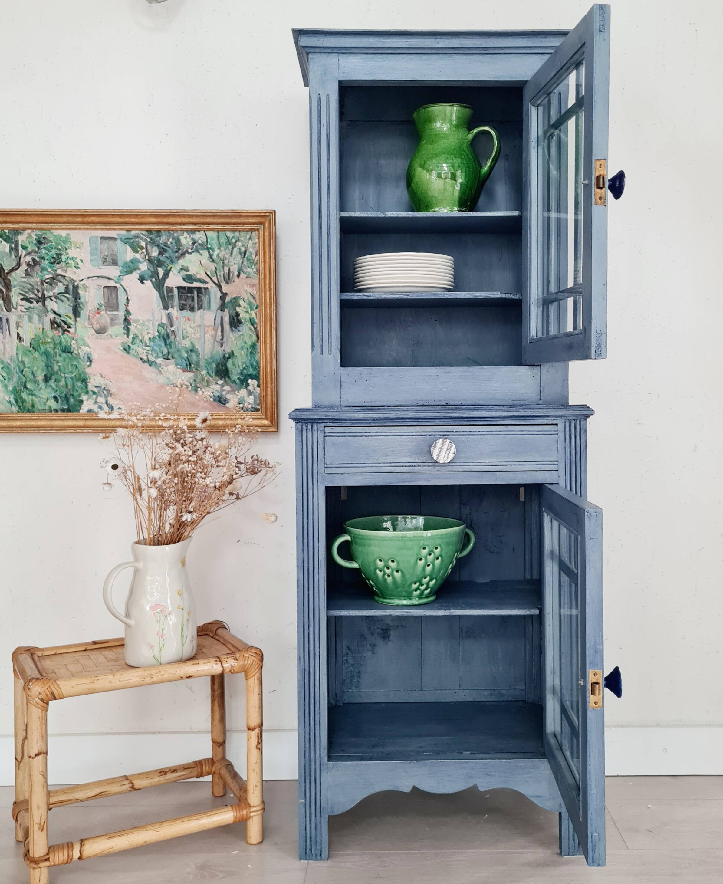 50s display case - small blue dresser