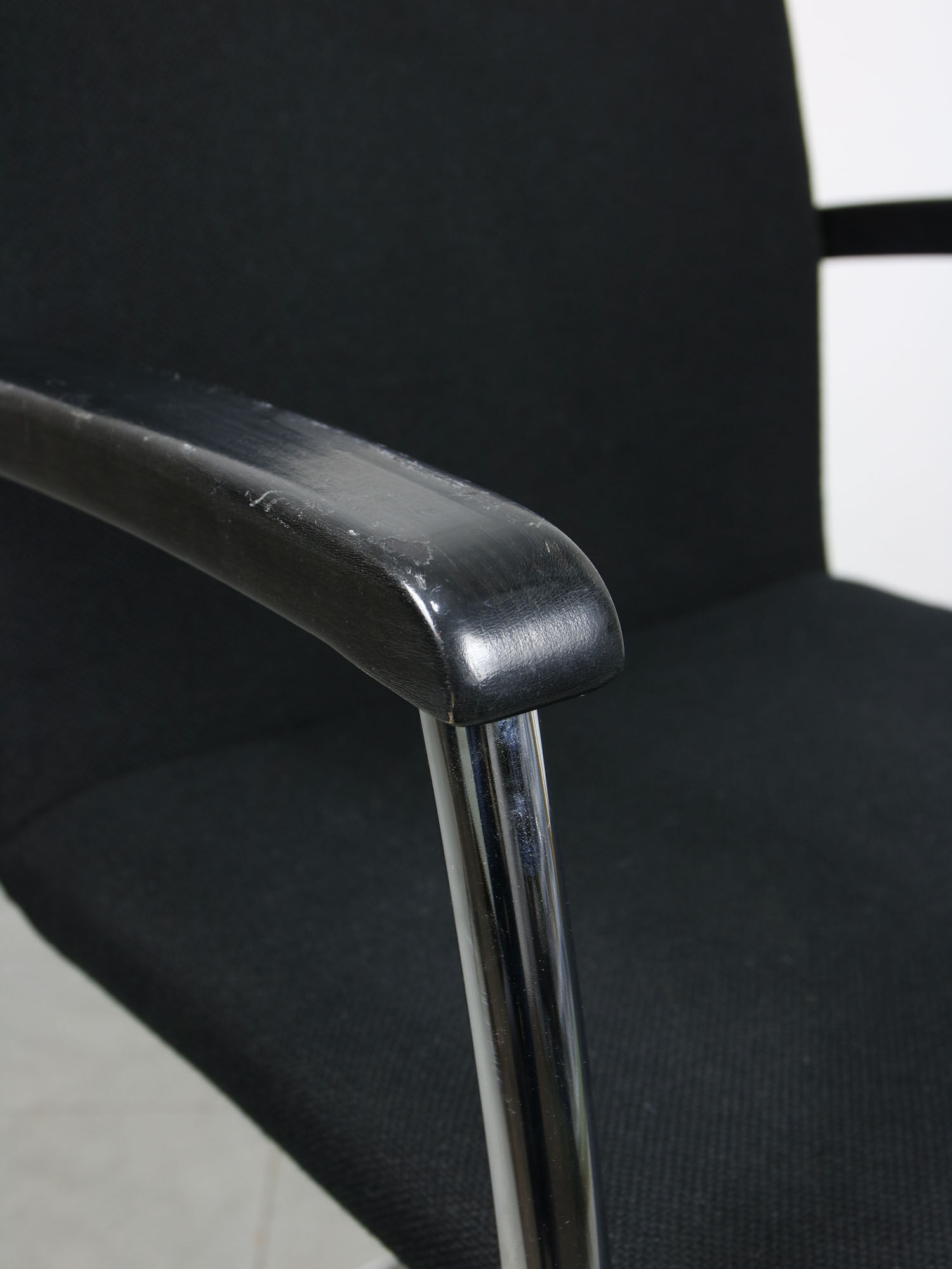 Vintage black fabric bauhaus office chair, 90s