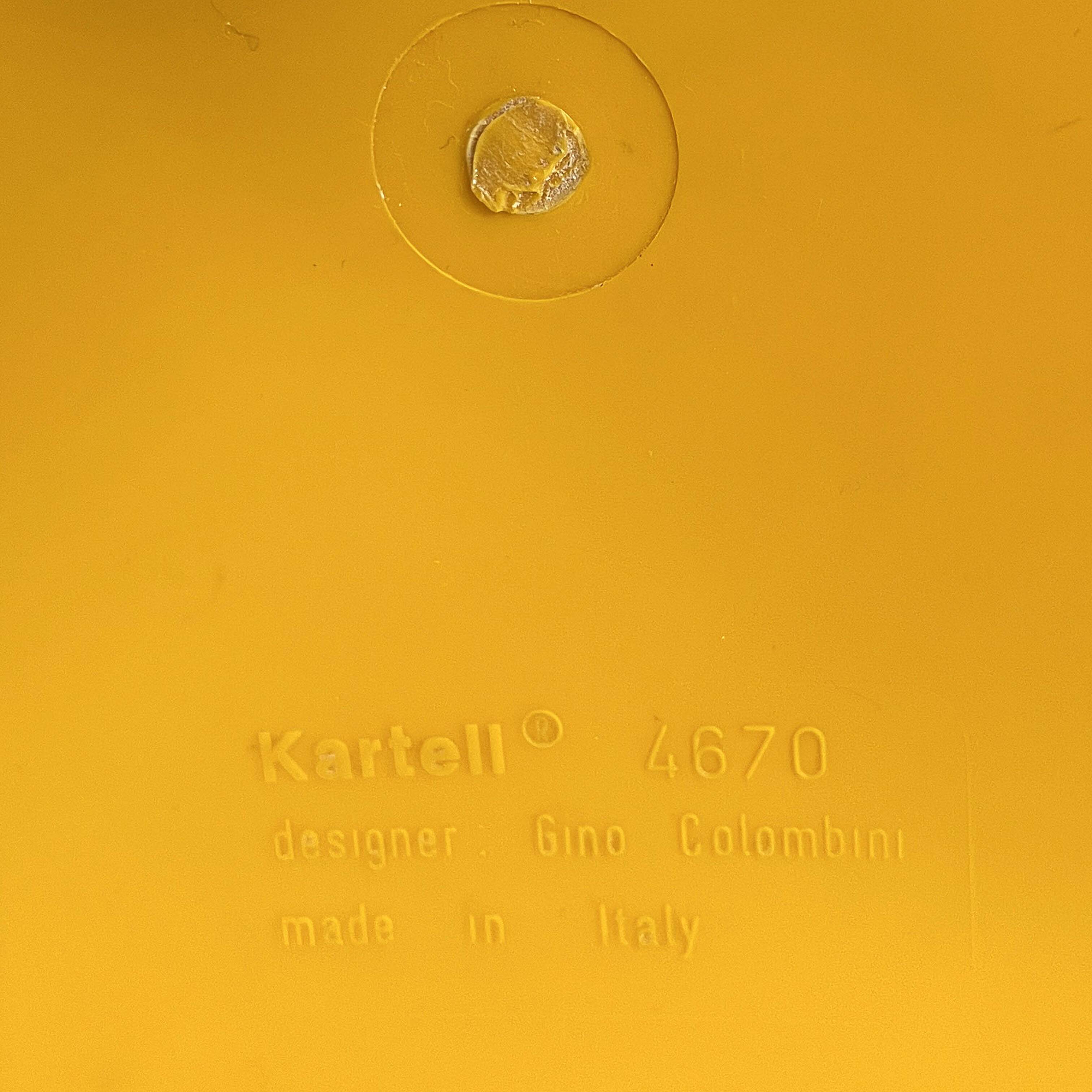 Corbeille, porte-parapluie jaune par Gino Colombini pour Kartell, 1970