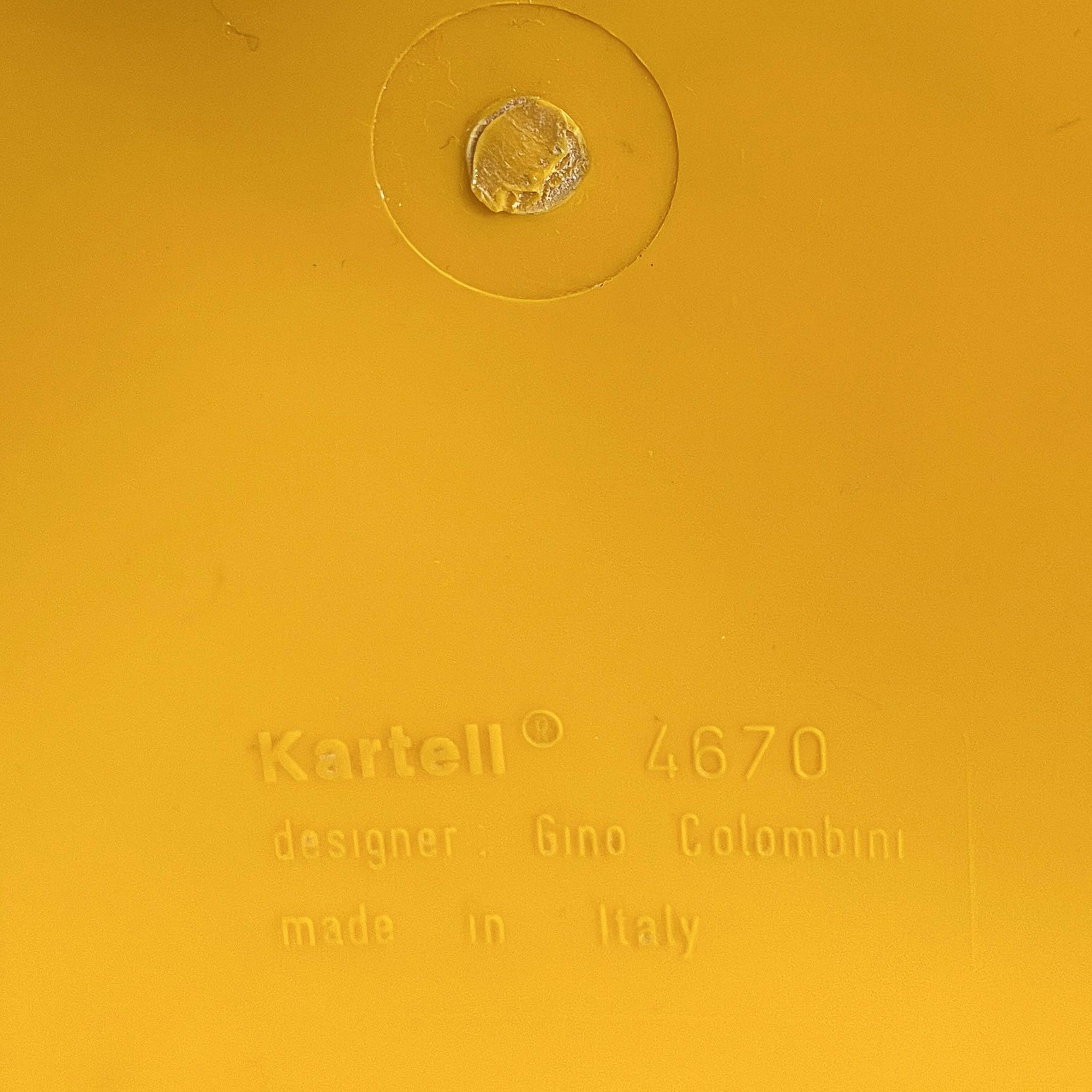 Basket, yellow umbrella stand by Gino Colombini for Kartell, 1970