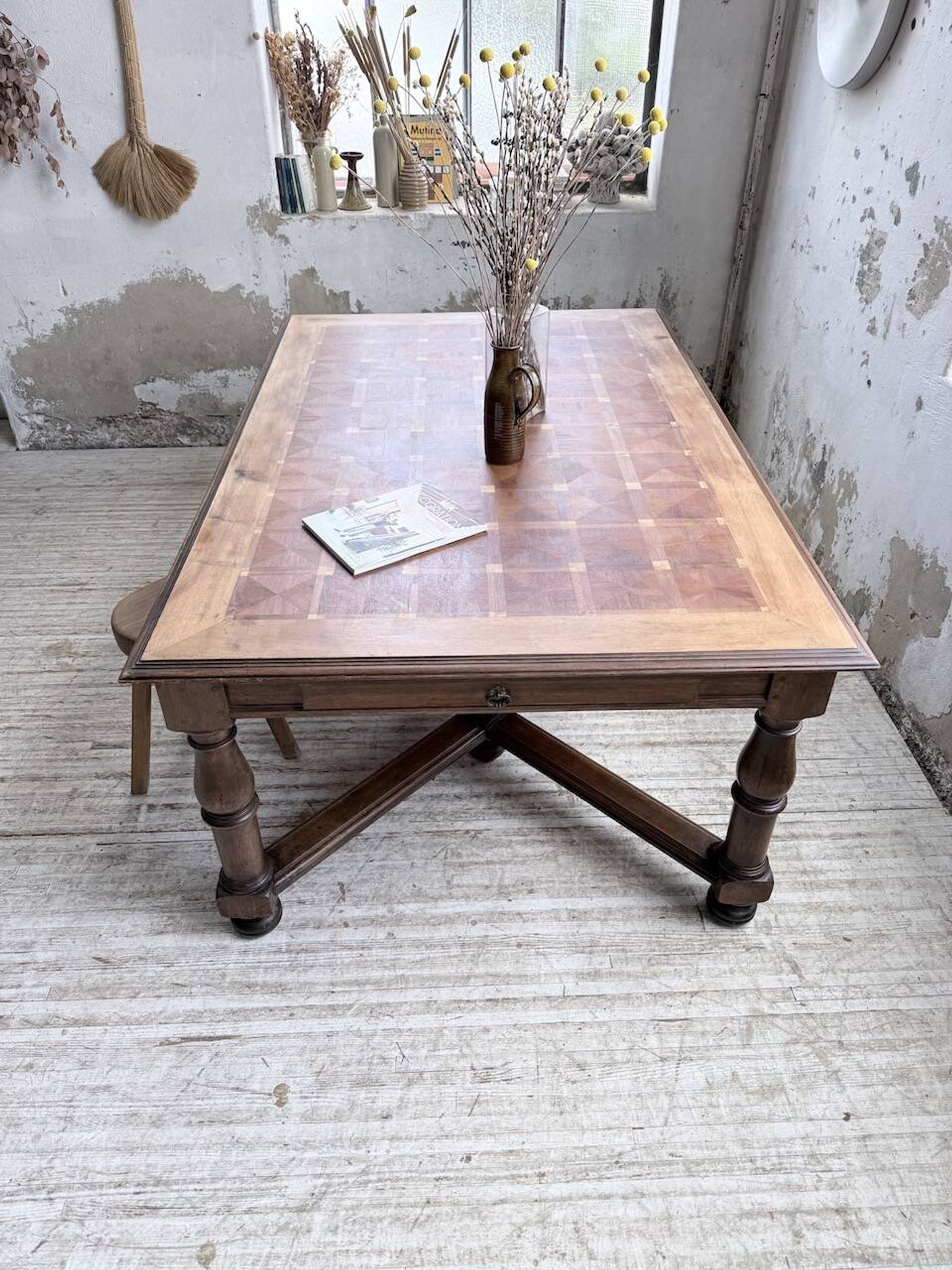 Table chêne style Louis XIV 1900