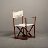 Mogens Koch MK-16 Folding Chair in Teak Wood with Canvas for Rud Rasmussen