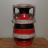 Vase with fat lava handles and ceramics
