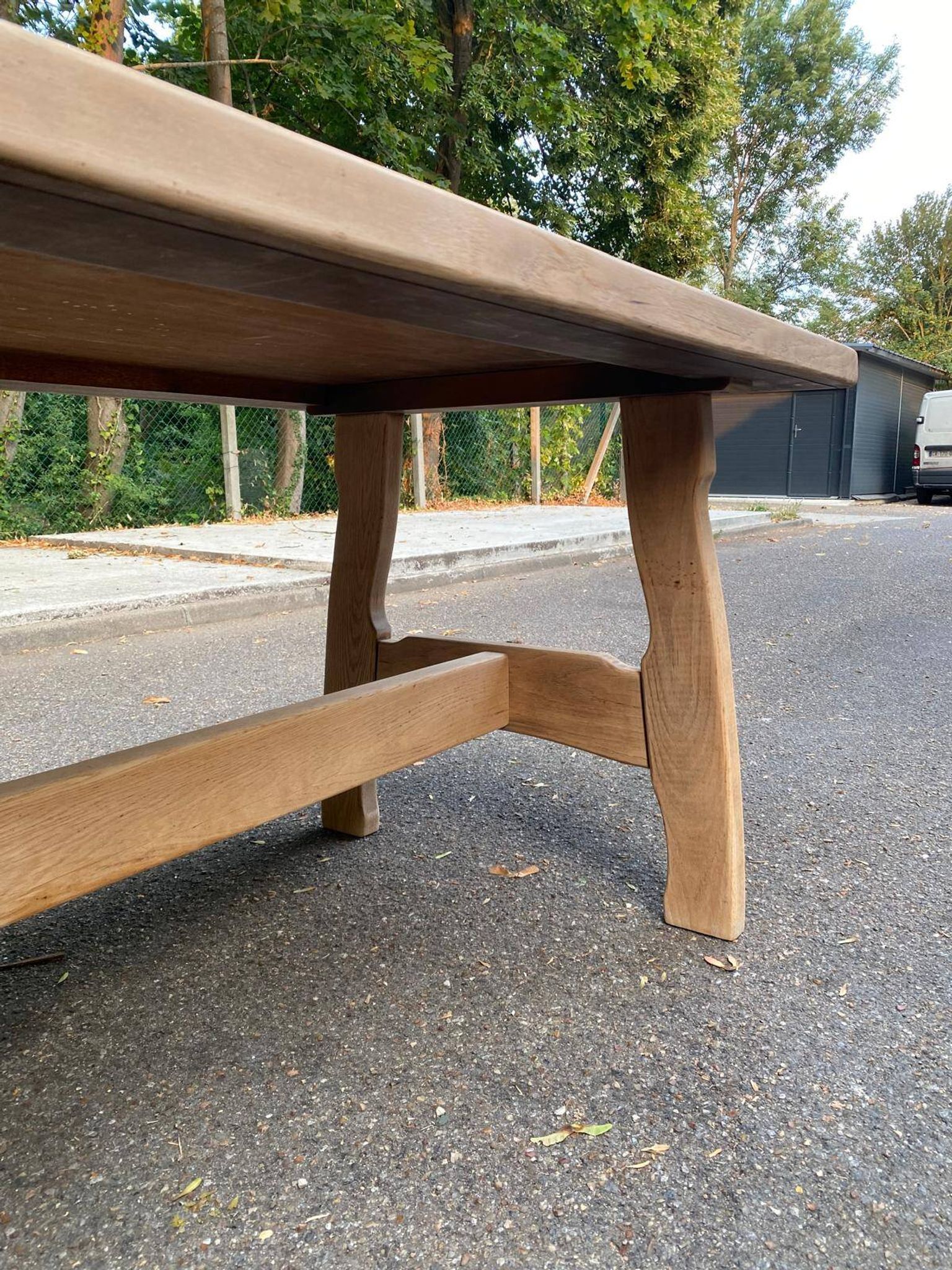 Monastery dining table stripped in oak 170cm 1950s