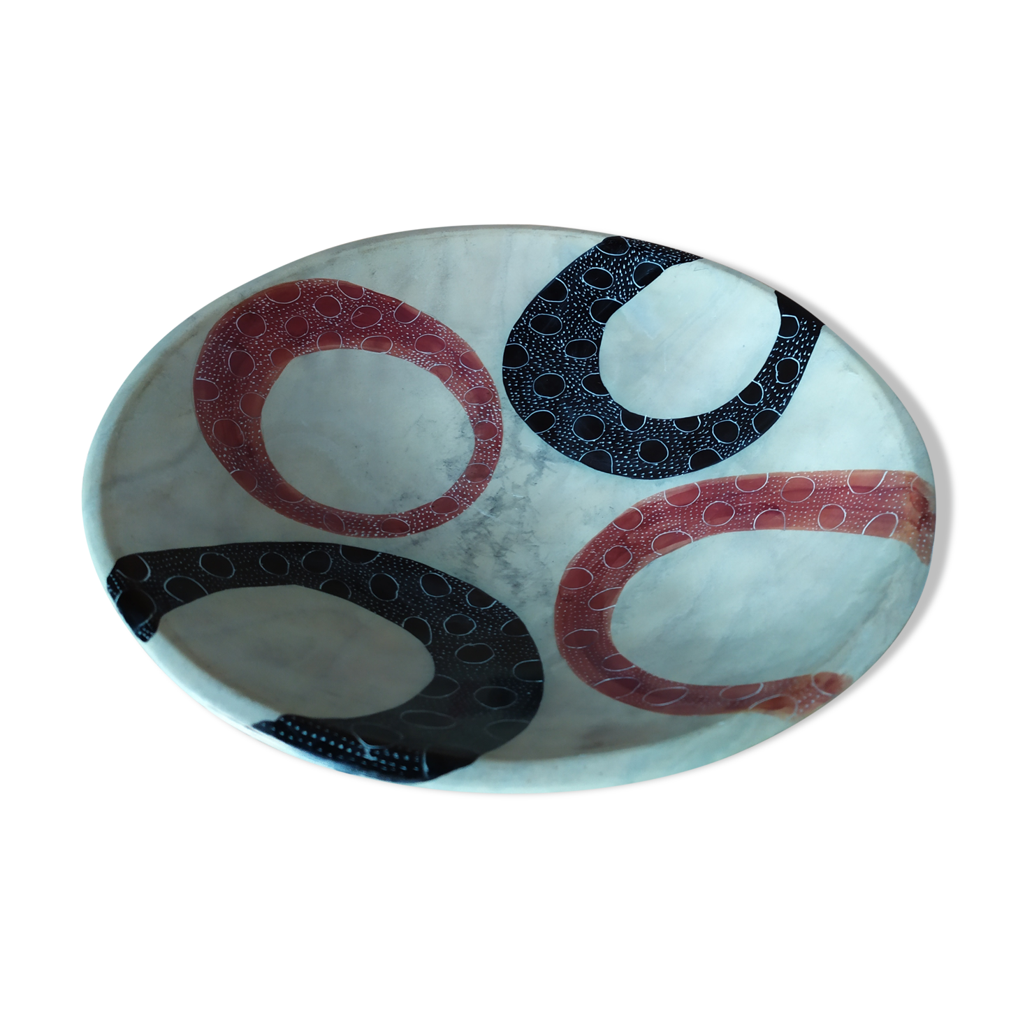 Deco plate in steatite (or soap stone)