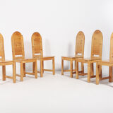 Set of 6 Swedish solid pine chairs by Sven Larsson Möbelshop