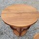 Coffee table and its three art deco stools in blond mahogany 1930