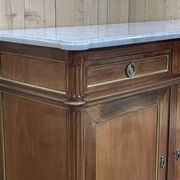 Louis xvi style sideboard from the 1950s in mahogany, oak and white marble top