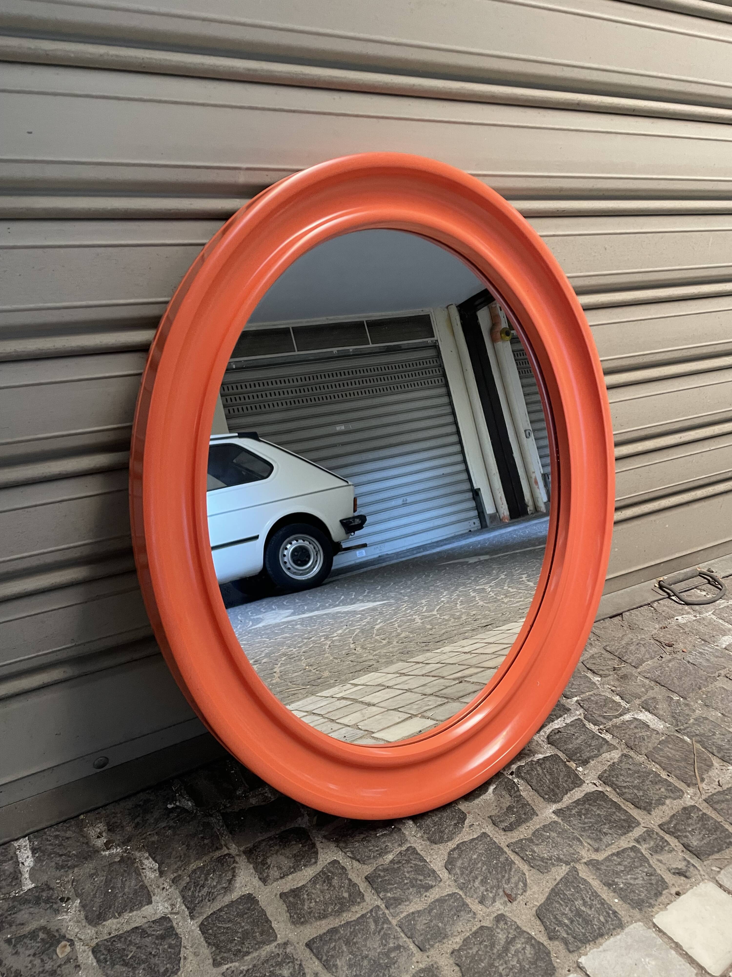 Orange oval mirror carrara&matta america