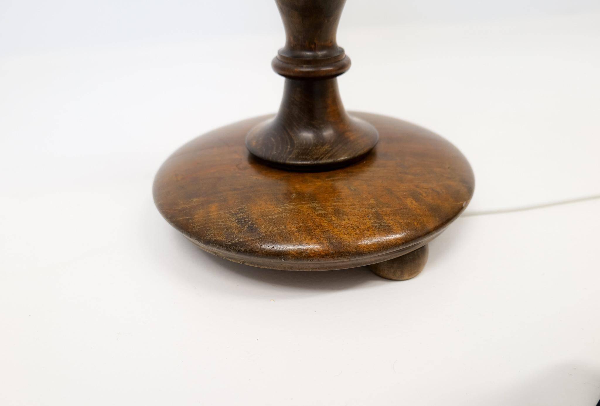 Organic whirlwind floor lamp in stained birch, Art Deco, Sweden, 1940s.