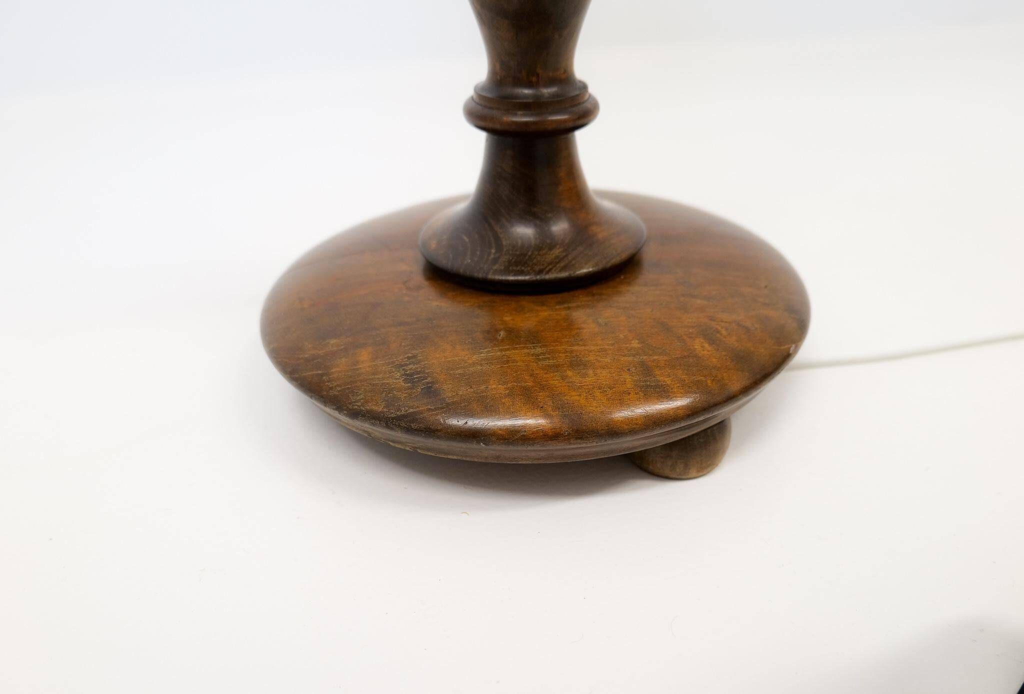 Organic whirlwind floor lamp in stained birch, Art Deco, Sweden, 1940s.