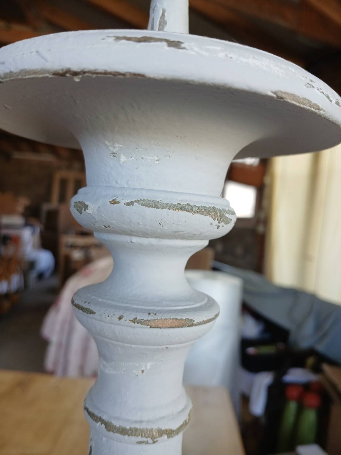 Pair of antique wooden candlesticks/candlesticks