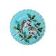 Plate with birds and holly in Sarreguemines majolica from the 19th century - Barbotine - Ref 1158