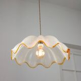 Mid-Century Italian Murano Glass and Brass Pendant Lamp