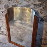 French Art Deco walnut mirror – sculpted wall mirror from the 1920s in France